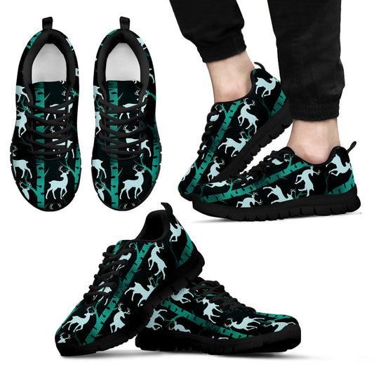 Deer Jungle Print Pattern Men Sneakers Shoes