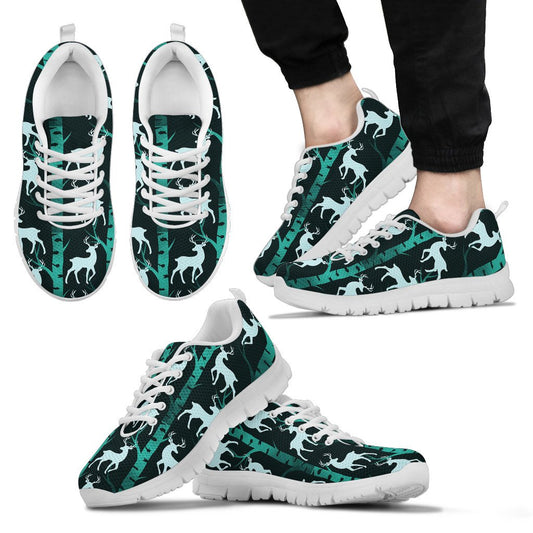 Deer Jungle Print Pattern Men Sneakers Shoes
