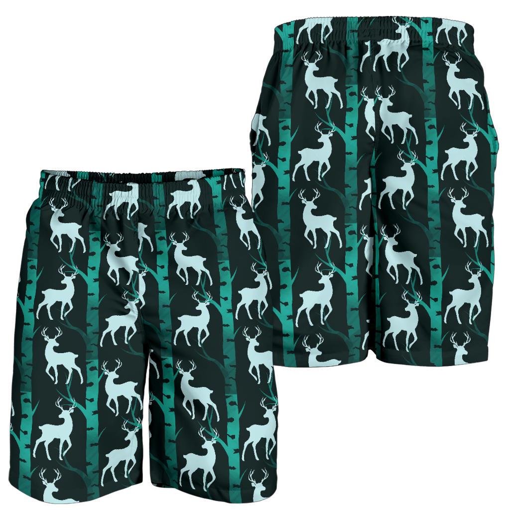 Deer Jungle Print Pattern Mens Shorts-JTAMIGO.COM
