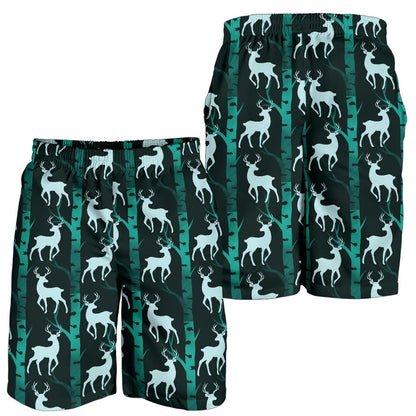 Deer Jungle Print Pattern Mens Shorts-JTAMIGO.COM