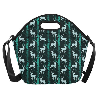 Deer Jungle Print Pattern Neoprene Lunch Bag (Model 1669)(Large)-JTAMIGO.COM