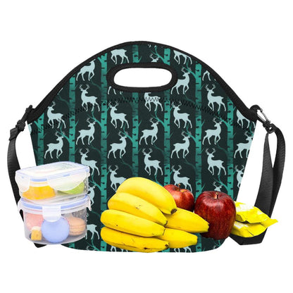Deer Jungle Print Pattern Neoprene Lunch Bag (Model 1669)(Large)-JTAMIGO.COM