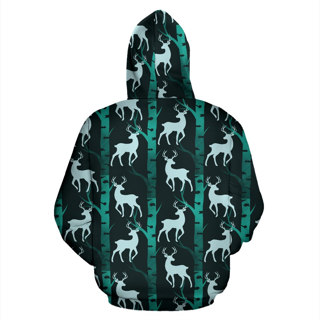 Deer Jungle Print Pattern Pullover Hoodie