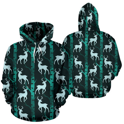 Deer Jungle Print Pattern Pullover Hoodie