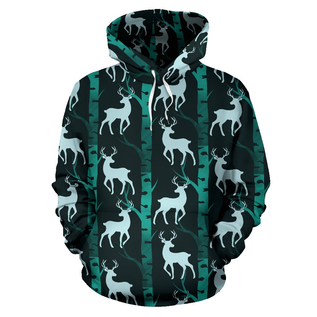 Deer Jungle Print Pattern Pullover Hoodie