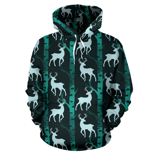 Deer Jungle Print Pattern Pullover Hoodie
