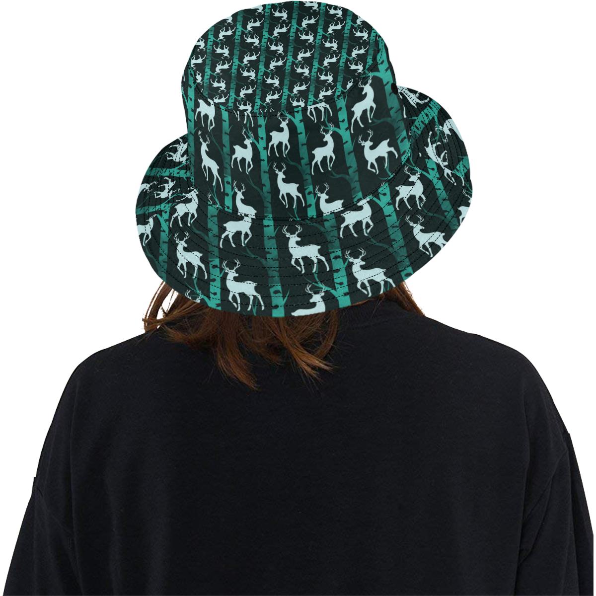 Deer Jungle Print Pattern Unisex Bucket Hat
