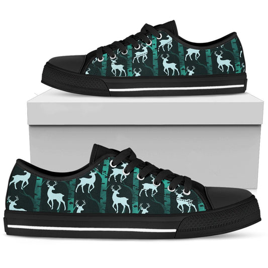 Deer Jungle Print Pattern Women Low Top Shoes