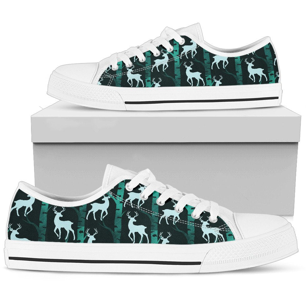Deer Jungle Print Pattern Women Low Top Shoes