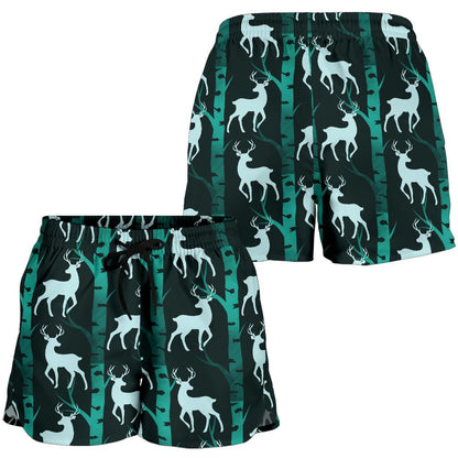 Deer Jungle Print Pattern Women Shorts-JTAMIGO.COM