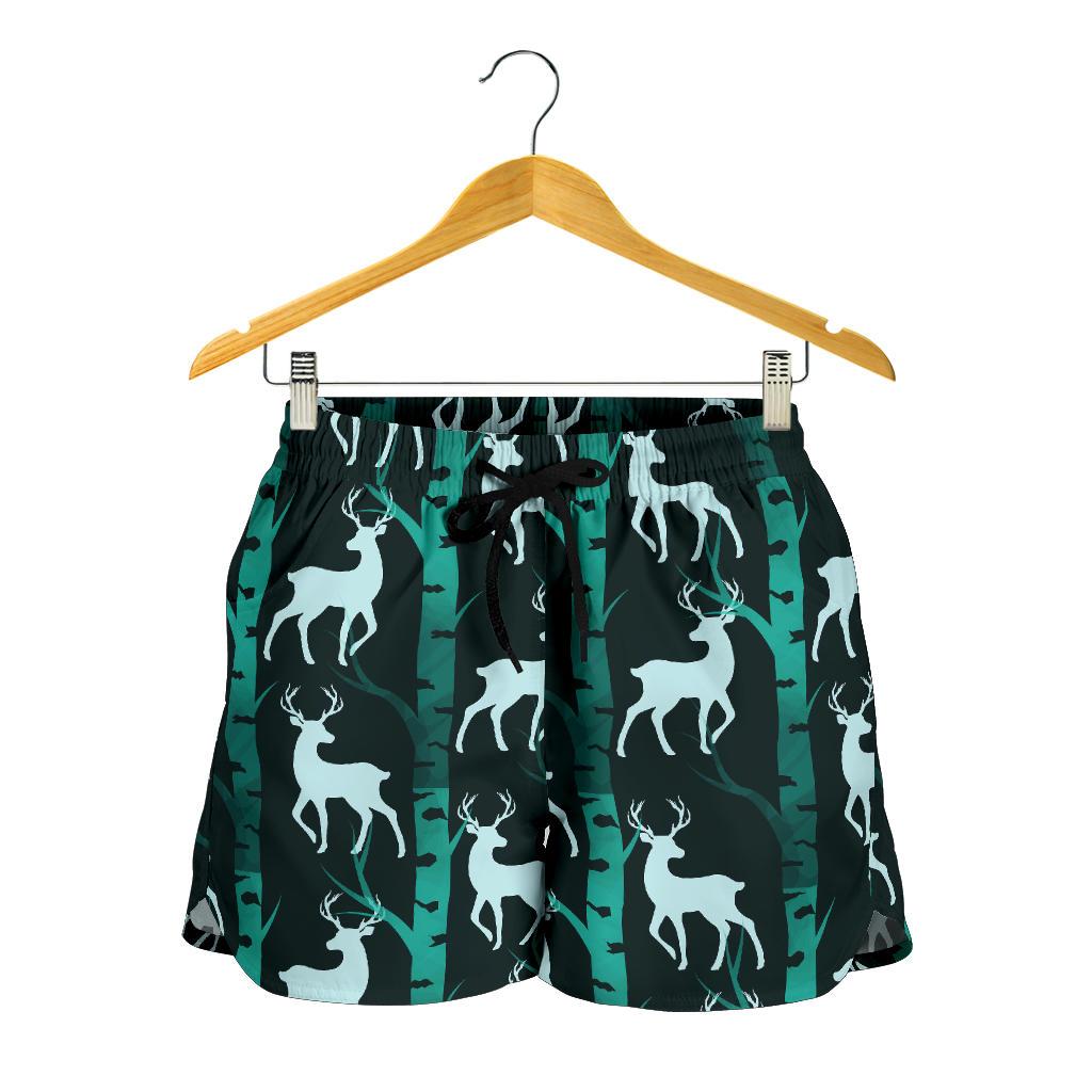 Deer Jungle Print Pattern Women Shorts-JTAMIGO.COM