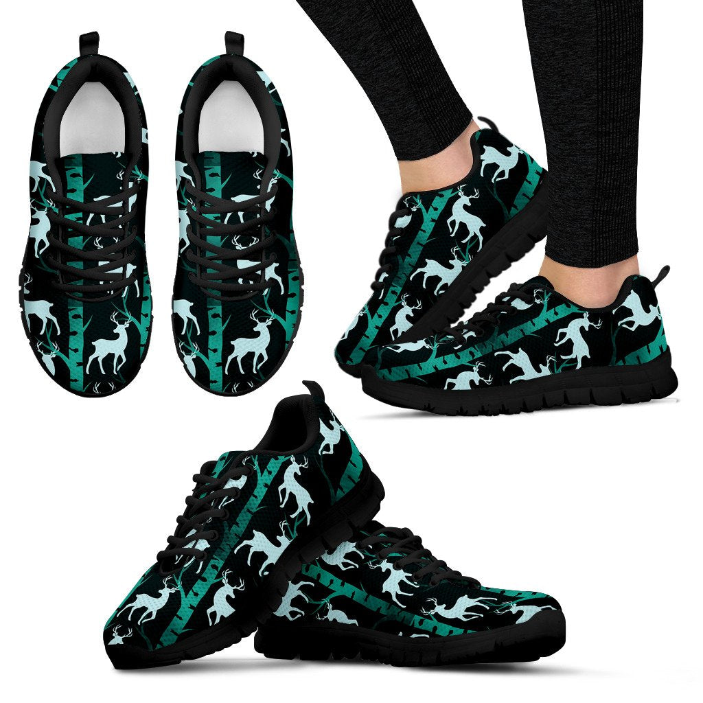 Deer Jungle Print Pattern Women Sneakers Shoes