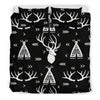 Deer Native Indian Print Pattern Duvet Cover Bedding Set