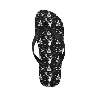 Deer Native Indian Print Pattern Flip Flops-JTAMIGO.COM