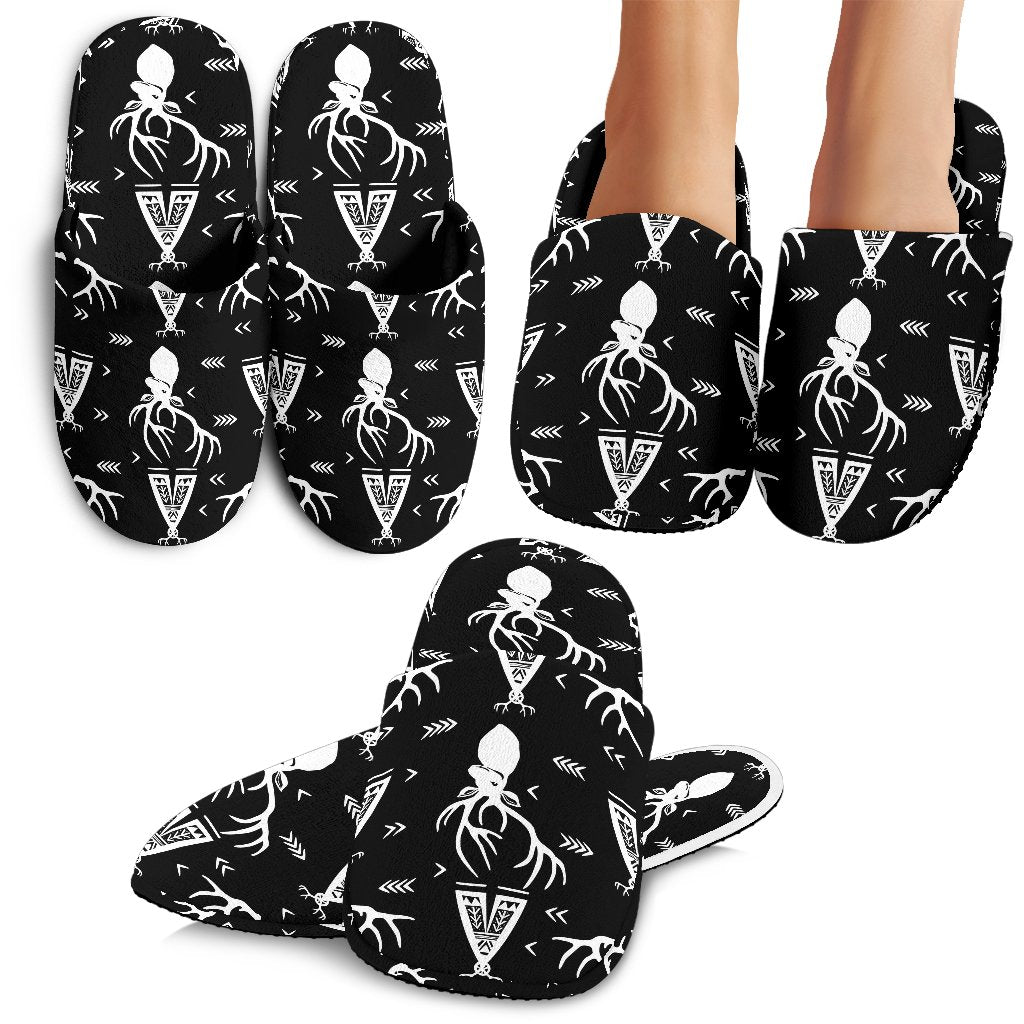 Deer Native Indian Print Pattern House Slippers