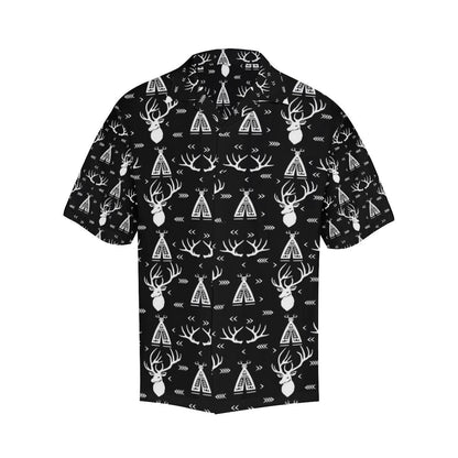 Deer Native Indian Print Pattern Men Aloha Hawaiian Shirt