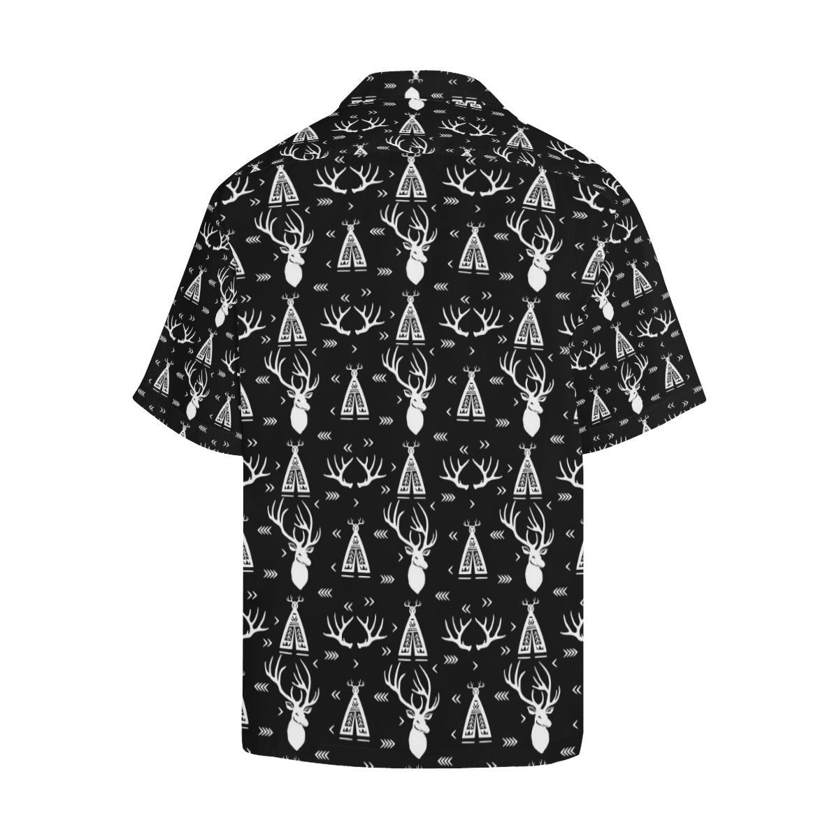 Deer Native Indian Print Pattern Men Aloha Hawaiian Shirt