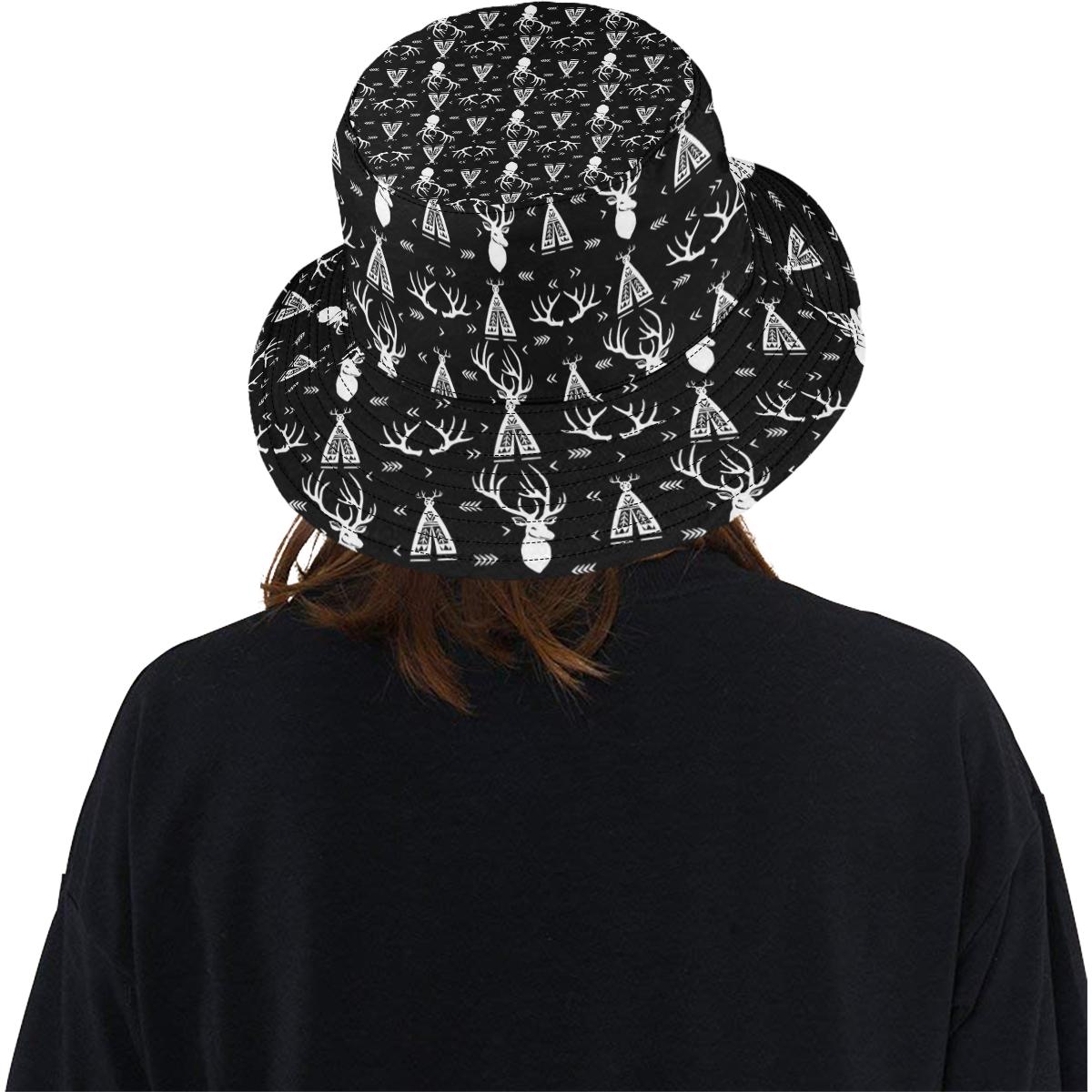 Deer Native Indian Print Pattern Unisex Bucket Hat