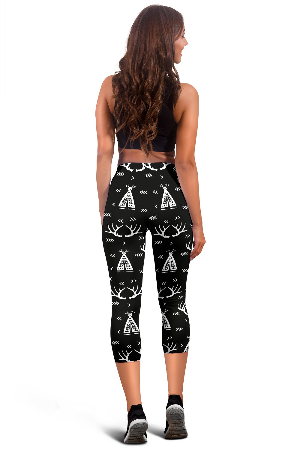 Deer Native Indian Print Pattern Women Capris