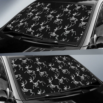 Deer Skeleton Print Pattern Car Sun Shade For Windshield