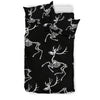 Deer Skeleton Print Pattern Duvet Cover Bedding Set