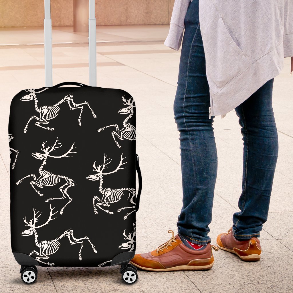 Deer Skeleton Print Pattern Luggage Cover Protector
