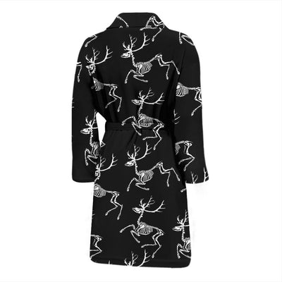 Deer Skeleton Print Pattern Men Bath Robe-JTAMIGO.COM