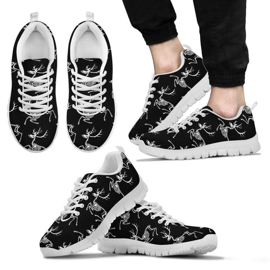 Deer Skeleton Print Pattern Men Sneakers Shoes
