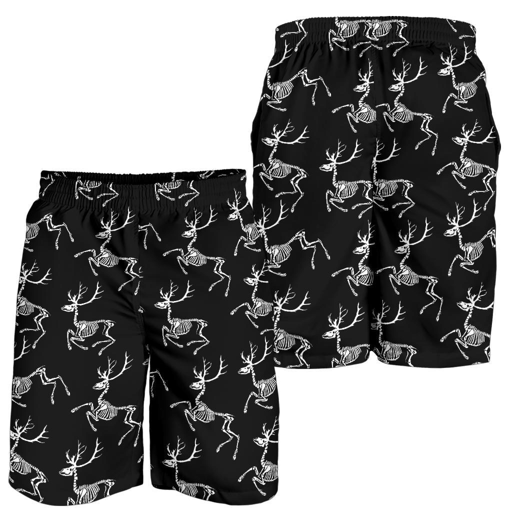 Deer Skeleton Print Pattern Mens Shorts-JTAMIGO.COM