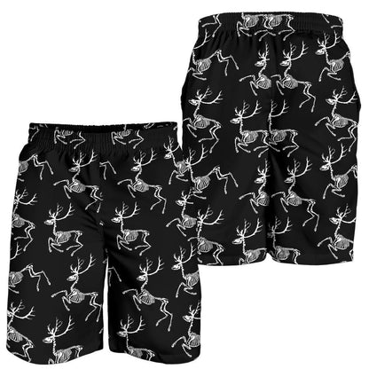 Deer Skeleton Print Pattern Mens Shorts-JTAMIGO.COM