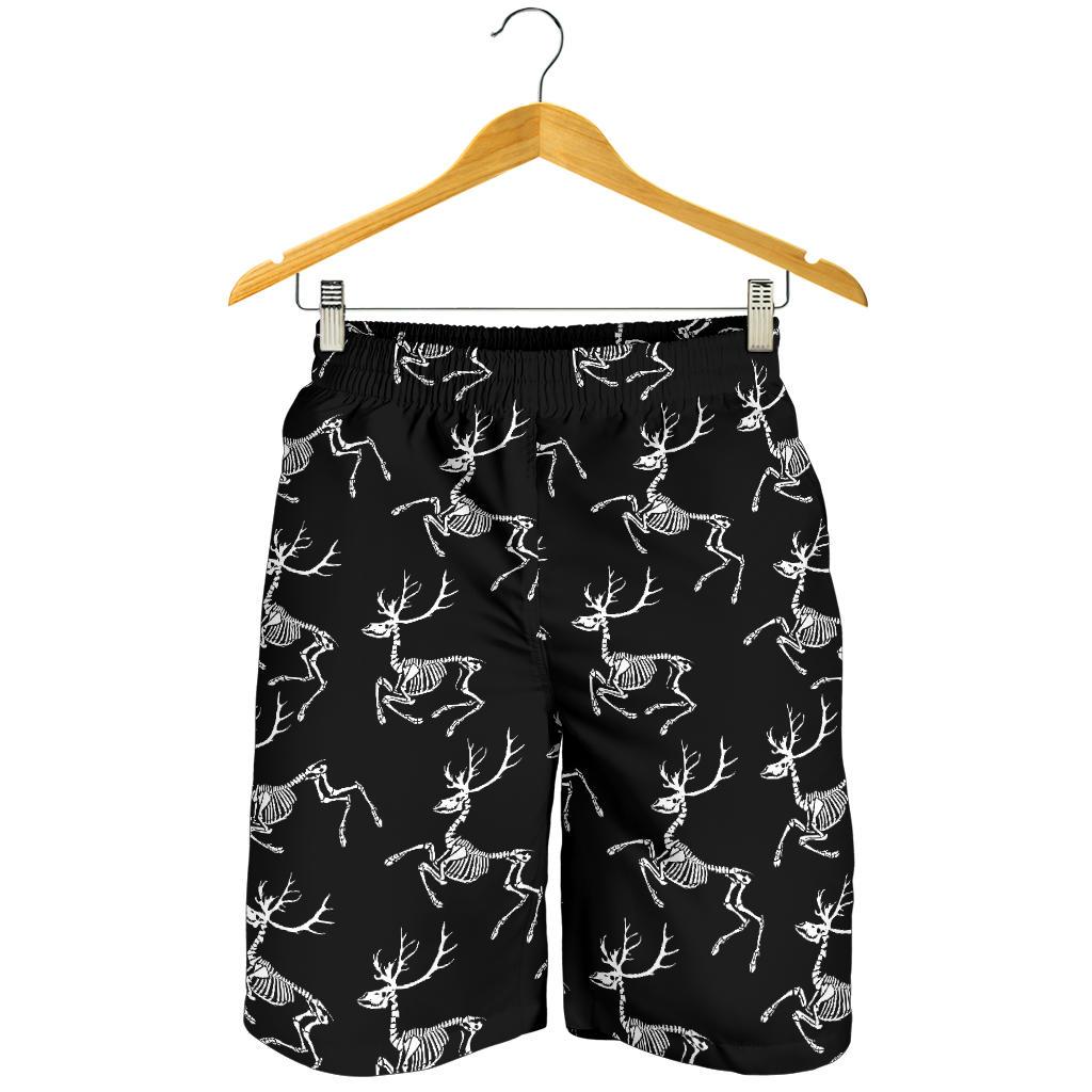 Deer Skeleton Print Pattern Mens Shorts-JTAMIGO.COM