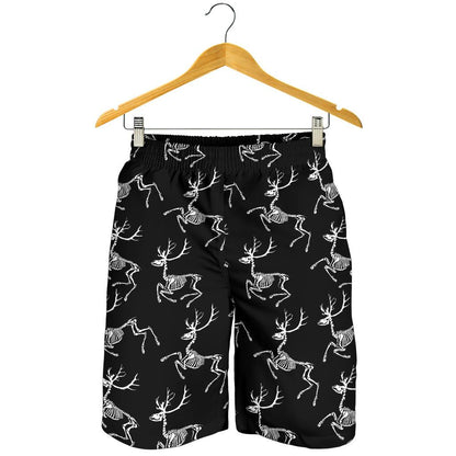 Deer Skeleton Print Pattern Mens Shorts-JTAMIGO.COM