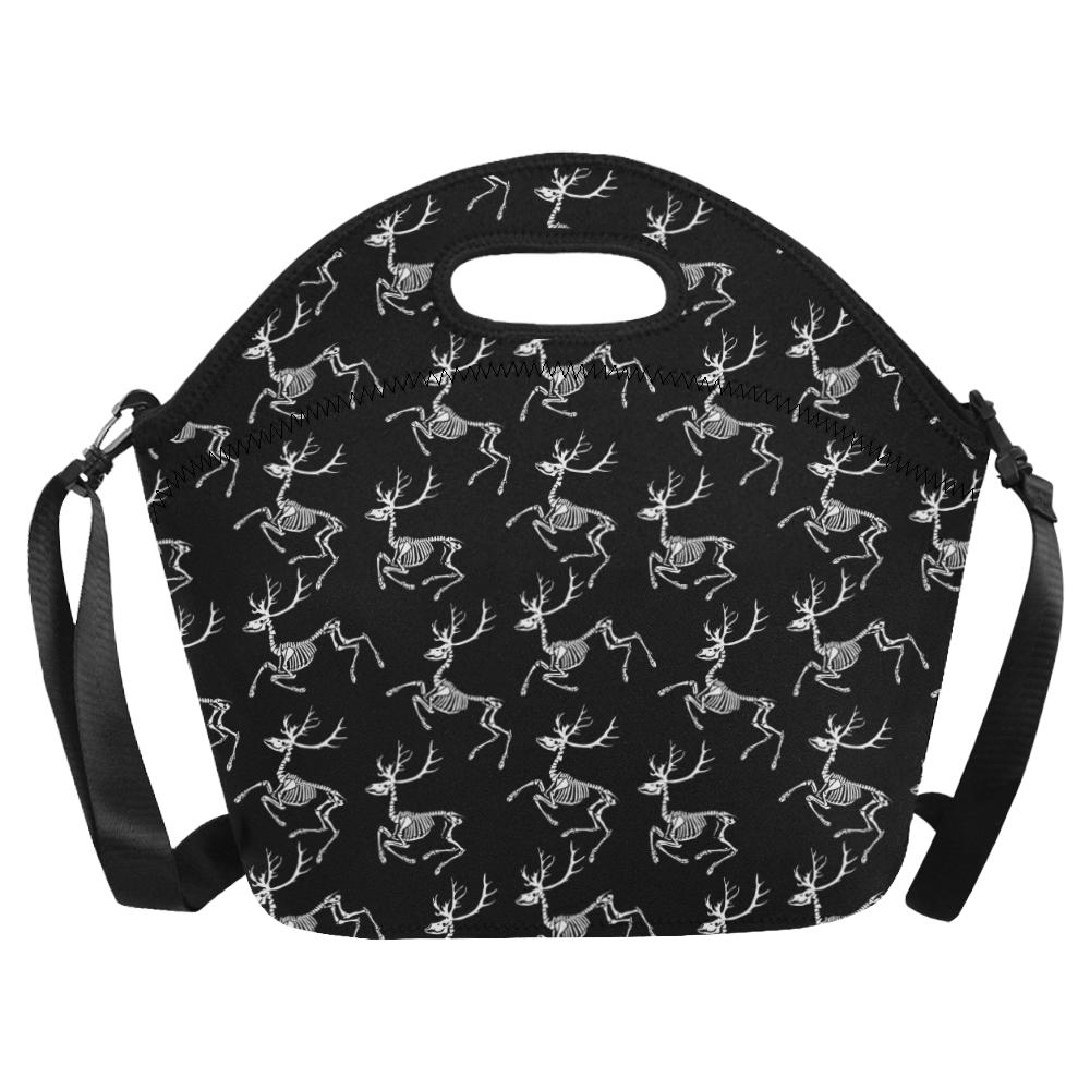 Deer Skeleton Print Pattern Neoprene Lunch Bag (Model 1669)(Large)-JTAMIGO.COM