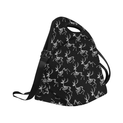 Deer Skeleton Print Pattern Neoprene Lunch Bag (Model 1669)(Large)-JTAMIGO.COM