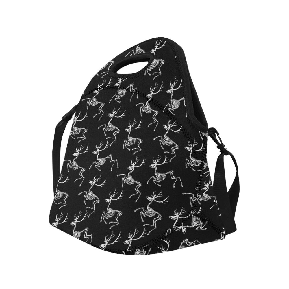 Deer Skeleton Print Pattern Neoprene Lunch Bag (Model 1669)(Large)-JTAMIGO.COM