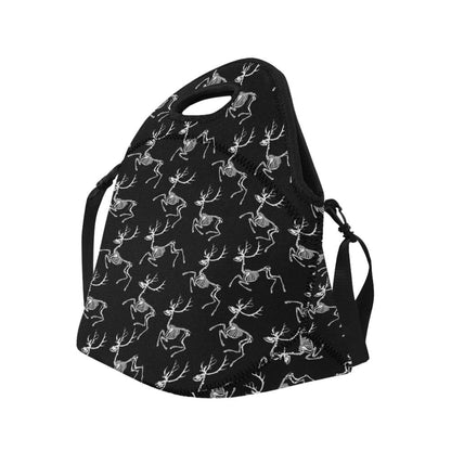 Deer Skeleton Print Pattern Neoprene Lunch Bag (Model 1669)(Large)-JTAMIGO.COM