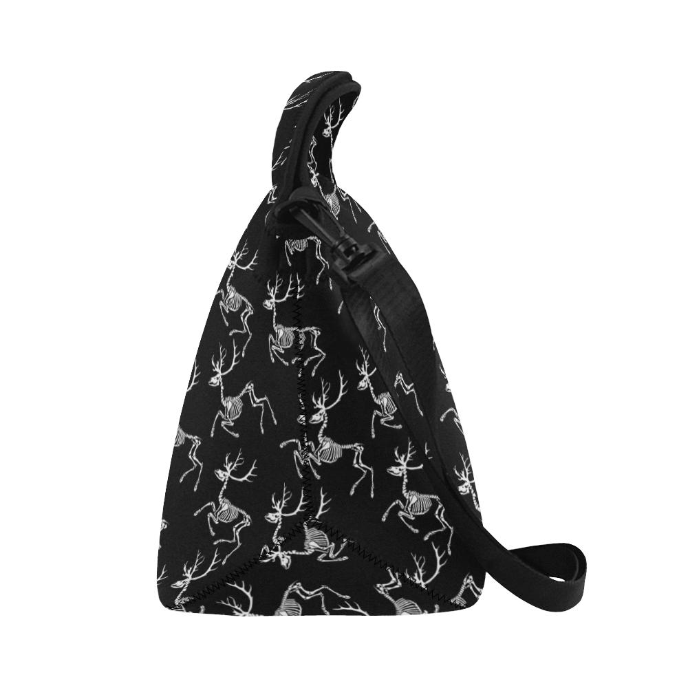 Deer Skeleton Print Pattern Neoprene Lunch Bag (Model 1669)(Large)-JTAMIGO.COM