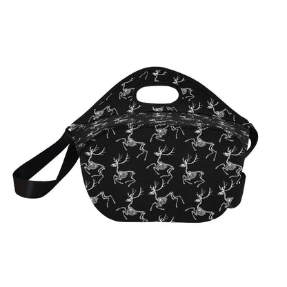 Deer Skeleton Print Pattern Neoprene Lunch Bag (Model 1669)(Large)-JTAMIGO.COM