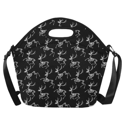 Deer Skeleton Print Pattern Neoprene Lunch Bag (Model 1669)(Large)-JTAMIGO.COM