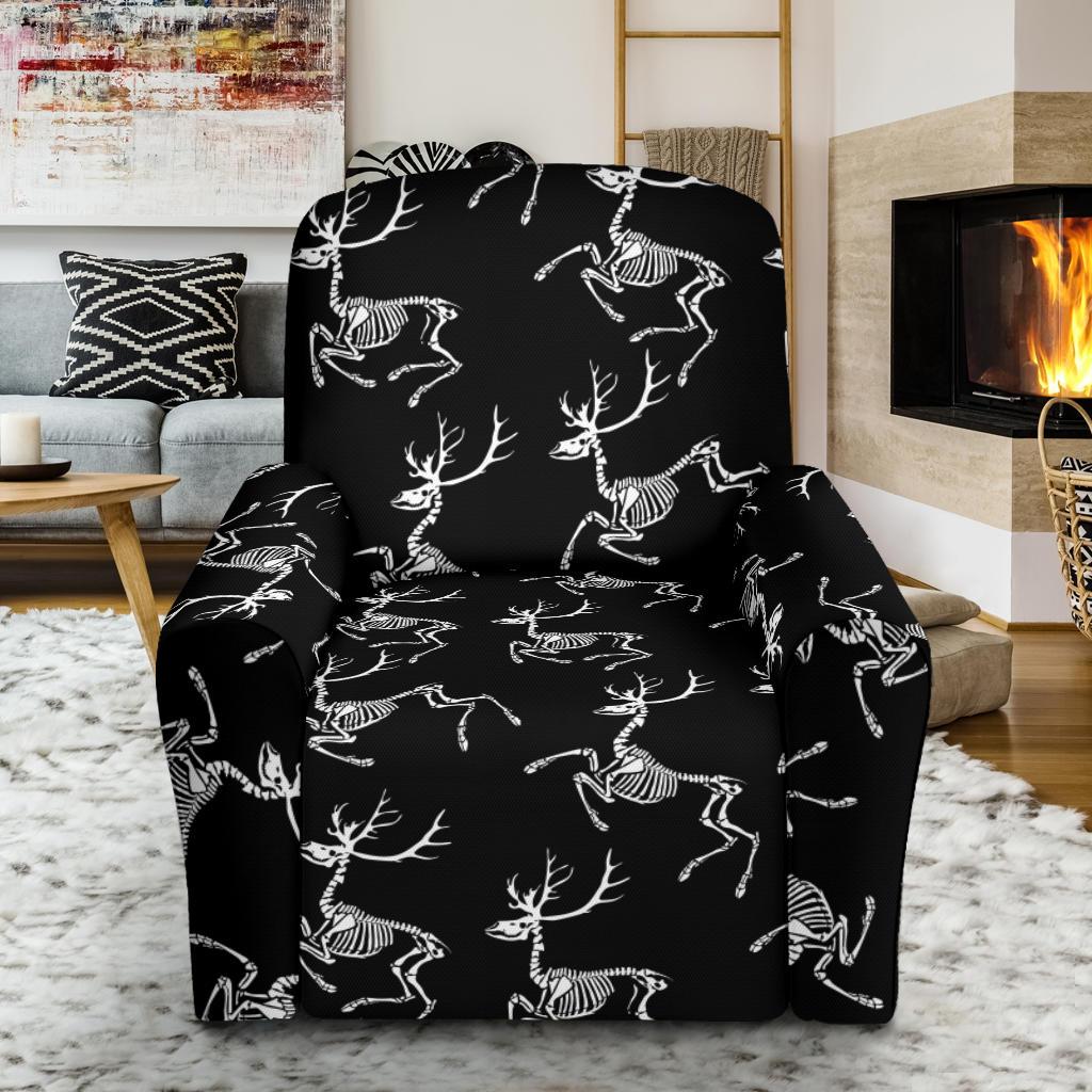 Deer Skeleton Print Pattern Single Sofa Slipcover -JTAMIGO.COM