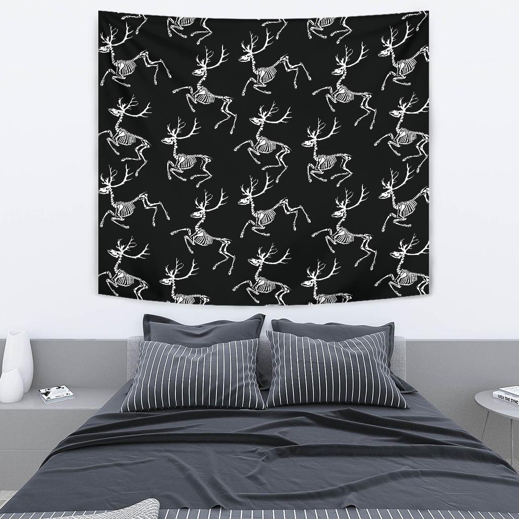 Deer Skeleton Print Pattern Tapestry