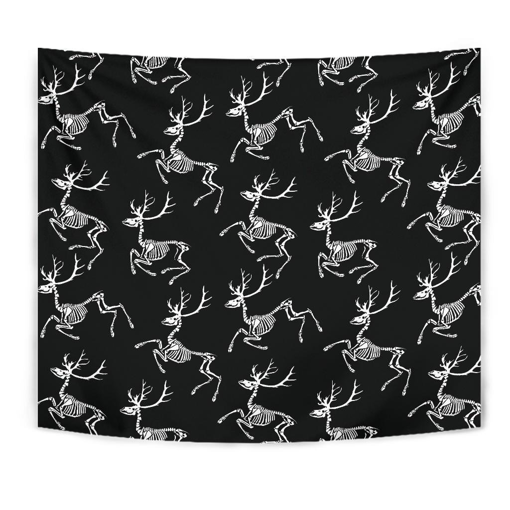 Deer Skeleton Print Pattern Tapestry