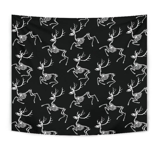 Deer Skeleton Print Pattern Tapestry