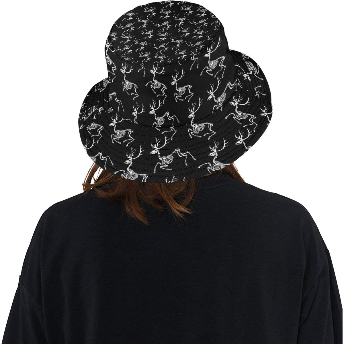 Deer Skeleton Print Pattern Unisex Bucket Hat