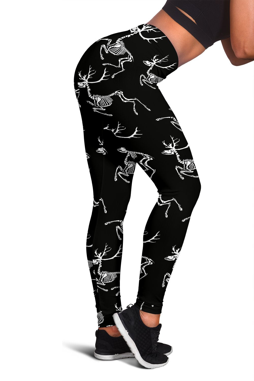 Deer Skeleton Print Pattern Women Leggings