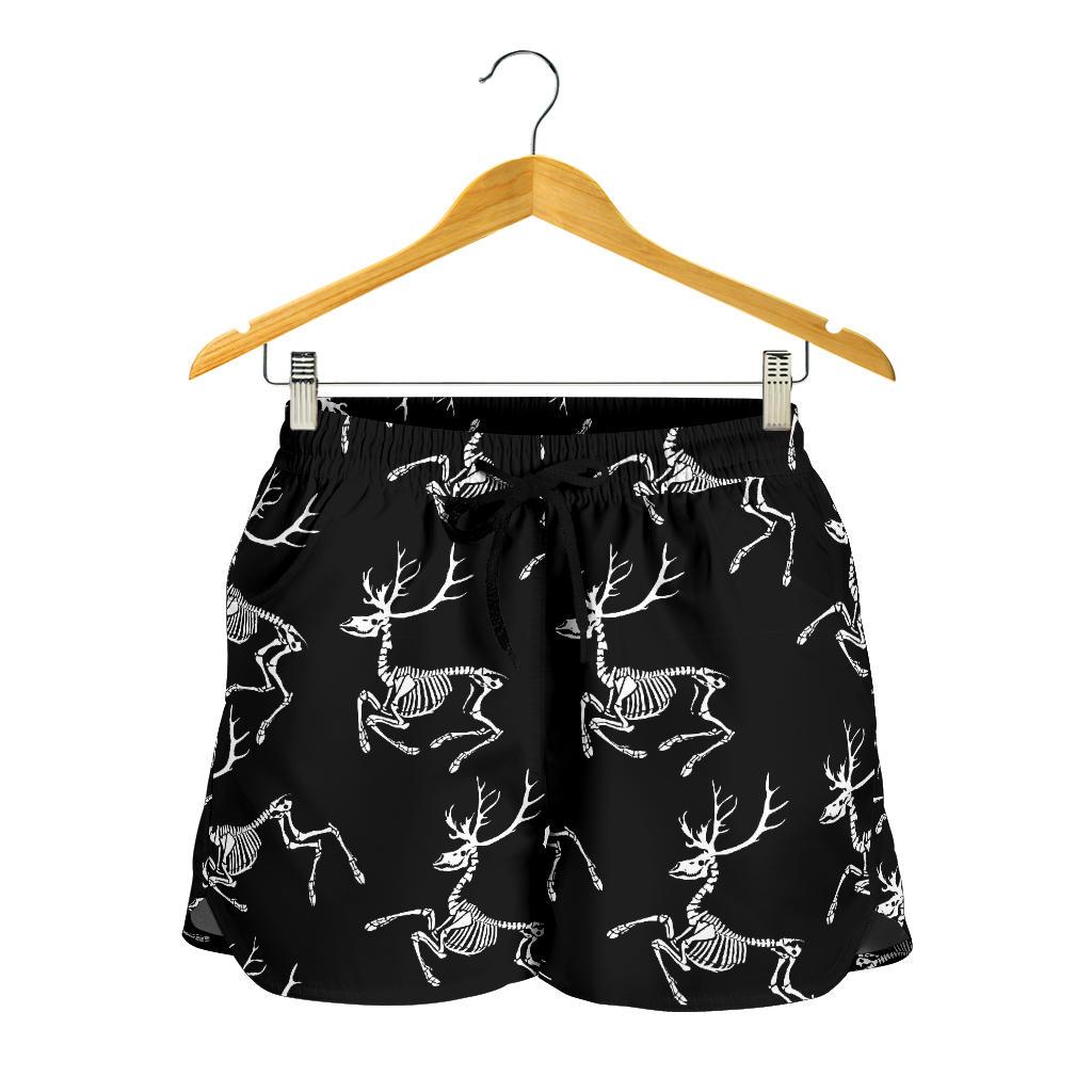 Deer Skeleton Print Pattern Women Shorts-JTAMIGO.COM