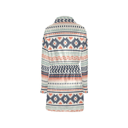 Tribal Aztec vintage pattern Women's Fleece Robe