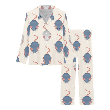 Rat Pattern Print Design 03 Women's Long Pajama Set
