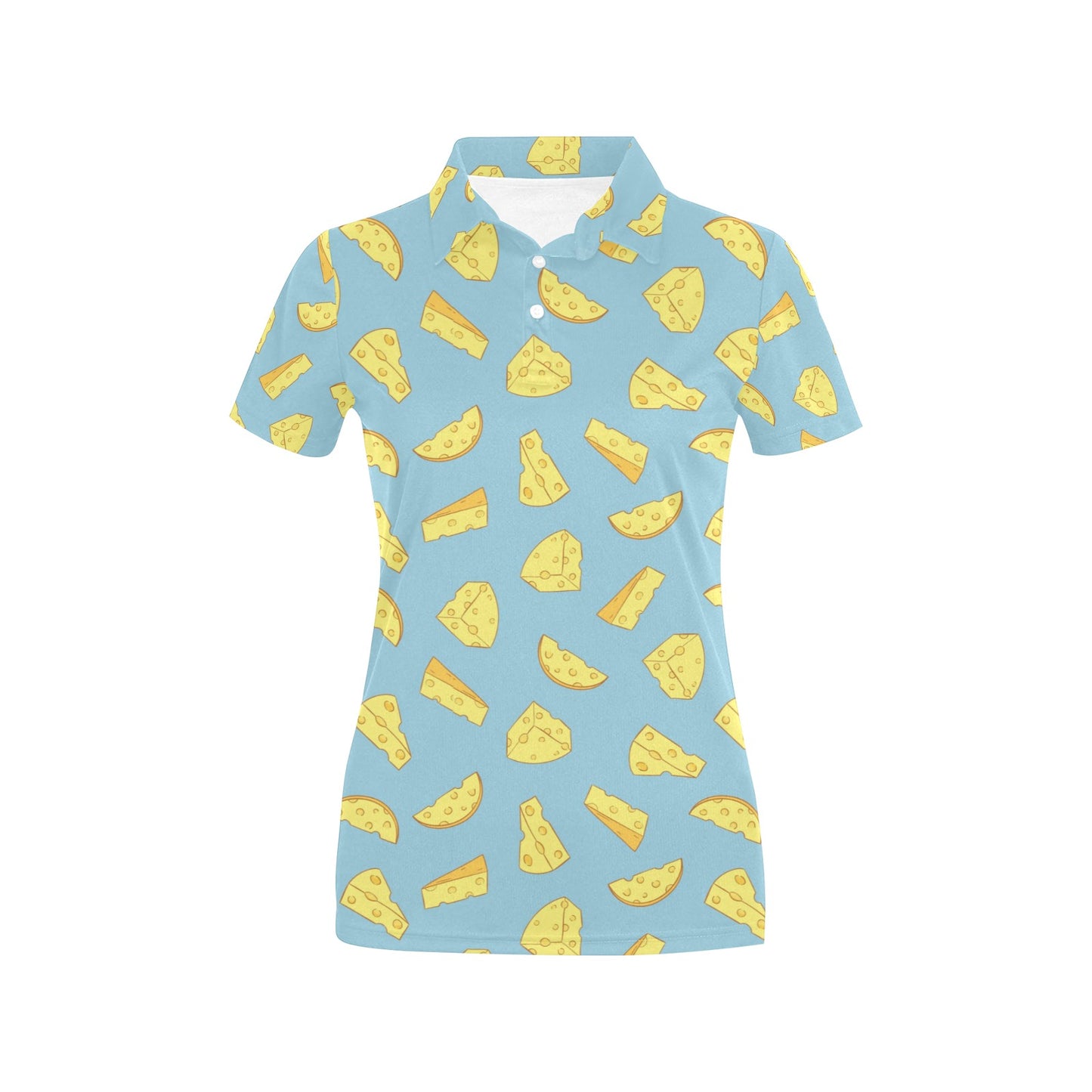 Cheese Pattern Print Design 04 Women's Polo Shirt