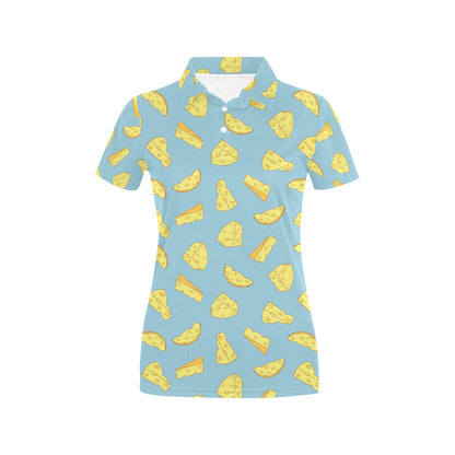 Cheese Pattern Print Design 04 Women's Polo Shirt
